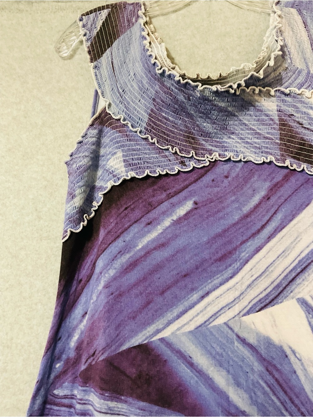 Soft Surrounding Purple Marble Print Sleeveless Maxi Dress SZ L - Picture 5 of 11